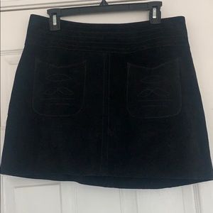 Free People Black Suede Skirt